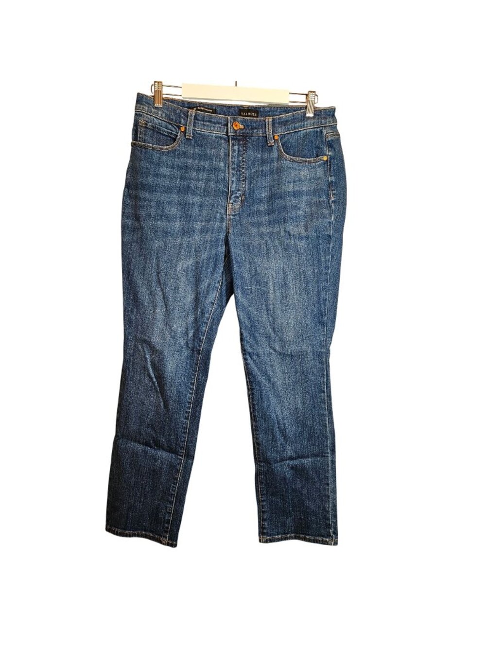 Talbots Womens 12P Straight Leg Denim Jeans Blue Cotton Blend